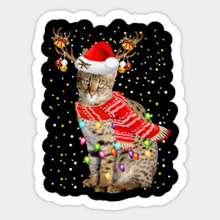 Savannah Cat Christmas Sticker